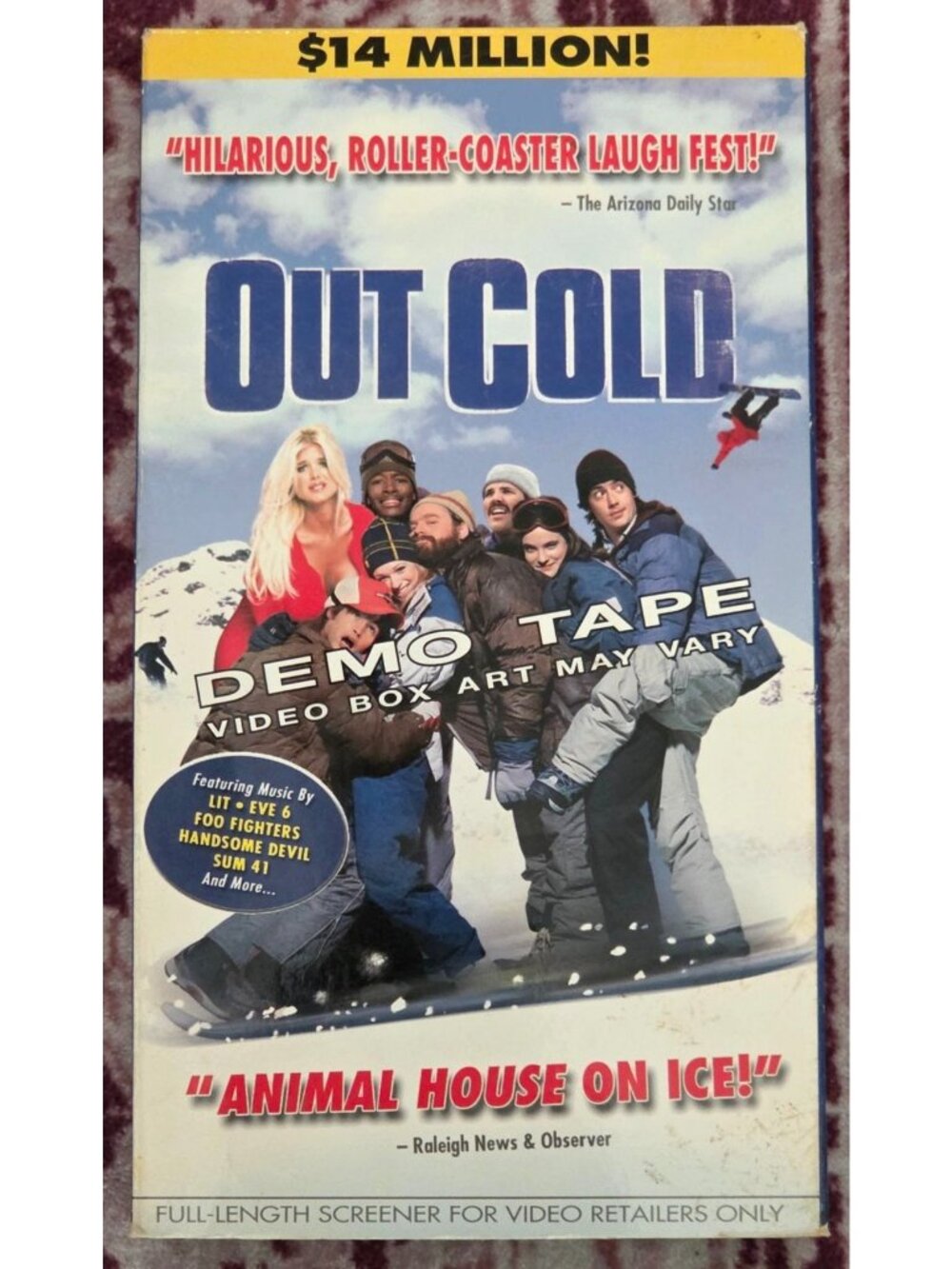 Out Cold VHS Movie Very Rare Promo/Screener/Demo Copy Victoria Silvstedt  Comedy